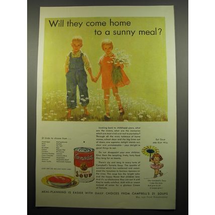 1932 Campbell's Tomato Soup Ad - Will they come home to a sunny meal?