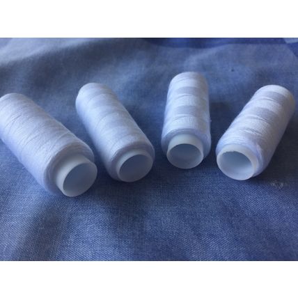 4 White Spools Finest Quality Sewing All Purpose 100% Pure Cotton Thread Reel