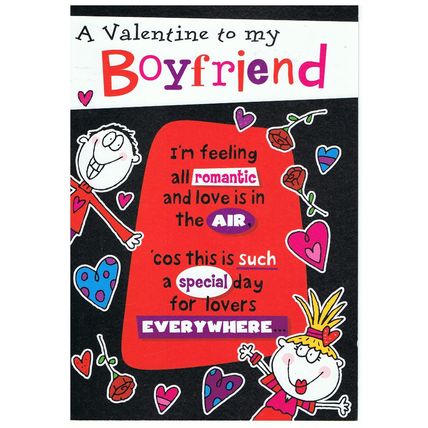 Valentine Card - To My Boyfriend - Quality Large Card 9x6" BN