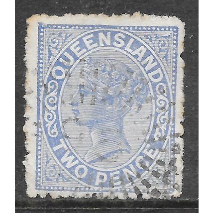 QUEENSLAND 1887 AUSTRALIA STATE QV TWO PENCE