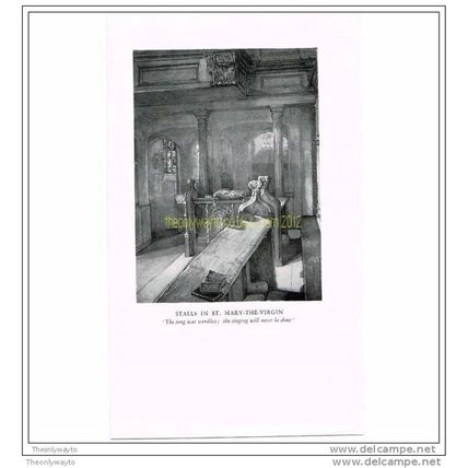 STALLS IN ST MARY-THE-VIRGIN, BOOK ILLUSTRATION 1949
