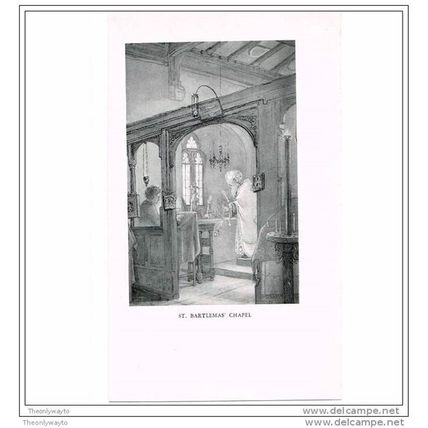 ST BARTLEMAS' CHAPEL, FROM OXFORD IN BRUSH & PEN, BOOK ILLUSTRATION 1949