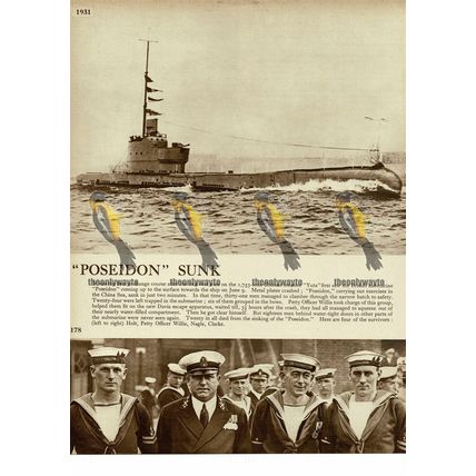 Poseidon, Submarine Sunk in China Sea, 1931, Book Illustration, 1938
