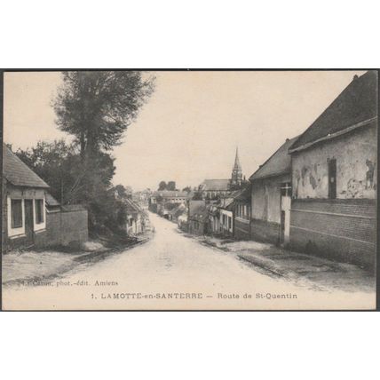 Route de St-Quentin, La Motte-en-Santerre, c.1910 - Caron CPA