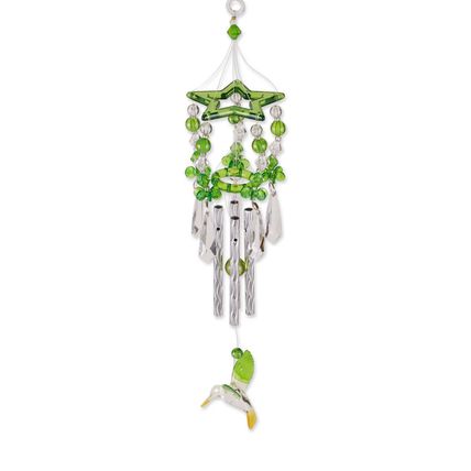 GREEN HUMMINGBIRD CHIMES