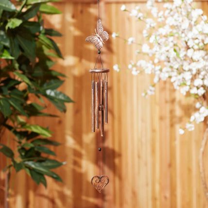 BUTTERFLY AND HEART WIND CHIMES