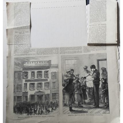 Relieving The Poor - Harper's Weekly, Feb. 29 1868 Original, Story & Two Prints