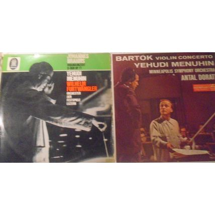 Yehudi Menuhin - 2 LP Lot: Bartok, Brahms Violin Concertos - Furtwangler, Dorati