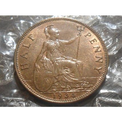 1934 George V half-penny.