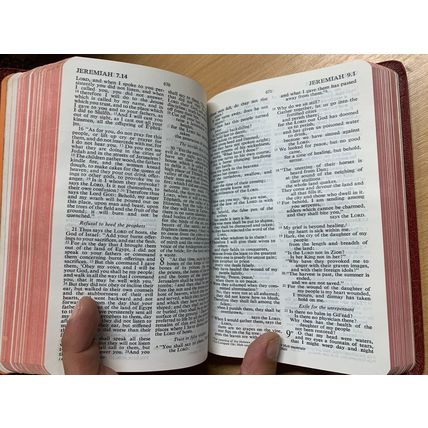 1971 HOLY BIBLE KING JESUS WORDS IN RED USA FAUX LEATHER BOOK (P4) ref:Y104