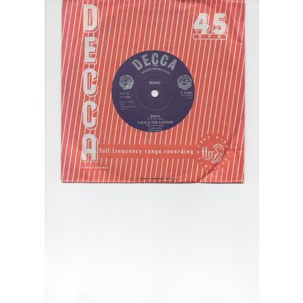 LULU & THE LUVERS “SHOUT” UK 7” VINYL UK PRESSING