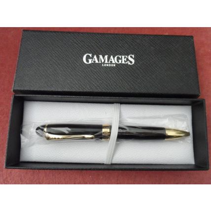 Luxury Rose Pen "Gamages of London" Blue Ink. New & Boxed. N.R