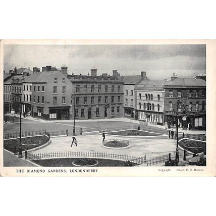 The Diamond Gardens, Londonderry : Harries printed postcard view