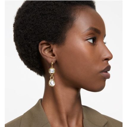 SWAROVSKI Imber Gold Tone & Mixed-Cut Clear Crystal Drop Earrings (RARE)