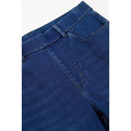 Ashleigh Blue Multiple Pockets Straight Leg Washed Stretchy Knit Casual Jeans