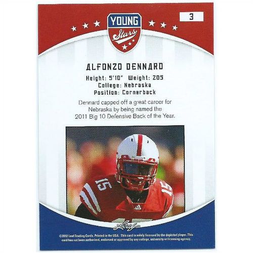 2012 Leaf Young Stars - #3 - Alfonzo Dennard RC