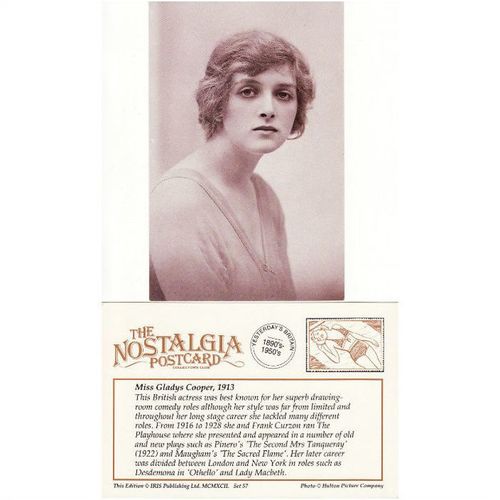 Postcard Miss Gladys Cooper 1913 British Stage Actress Nostalgia