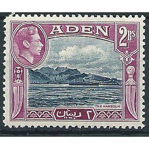 Aden 1939 SG25 2 Rupees Deep Blue & Magenta Mounted Mint .. ..