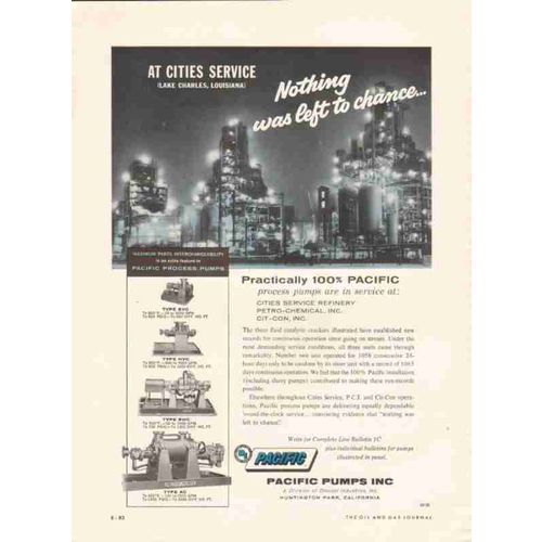 pacific pumps inc 1959 dresser industries gas oil refinery vintage ad