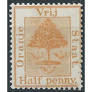 Orange Free State 1897 SG85 1/2d Orange (light gum crease) Mounted Mint .. ..