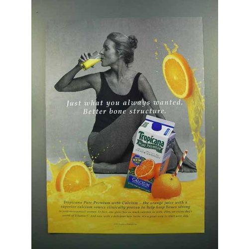 1997 Tropicana Pure Premium Orange Juice w/ Calcium Ad