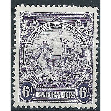 Barbados 1938 SG254 6d Violet Mounted Mint.. .