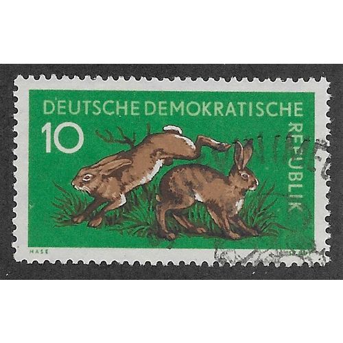 DDR 1959 10pf 'FOREST ANIMALS' FINE USED (EBID62-121)