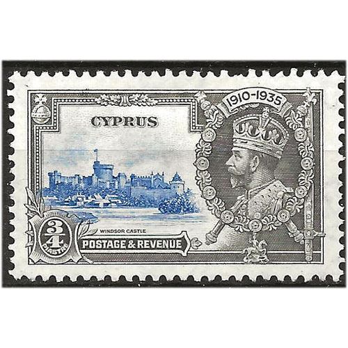 Cyprus 1935 SG144 3/4pi Ultramarine & Grey Silver Jubilee Mounted Mint . ..