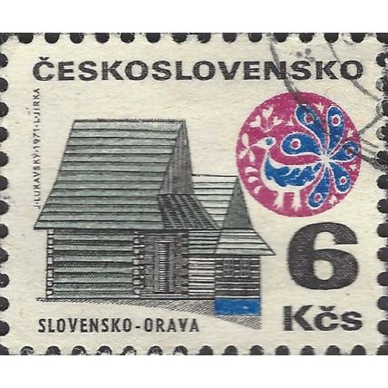 CZECHOSLOVAKIA, Slovakia, Orava, white 1971, 6Kcs, #2