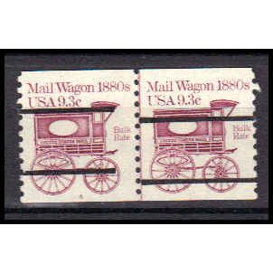 Used 1903a 9.3c Mail Wagon Fine CNP Left 4 Line Gap PA0416
