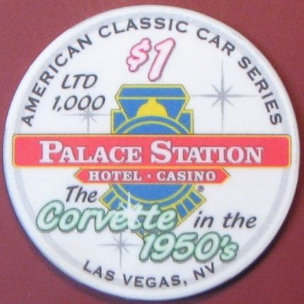 Palace Station. $1 Casino Chip. Las Vegas, NV. 1953 Roadster. G85.