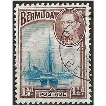 Bermuda 1941 SG111b 1 1/2d Light Blue & Purple Brown Very Fine Used ...