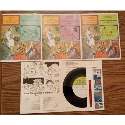 LOT of 7: Show N Tell Religious Records and Film Strips : Lot # 9 FREE Shipping