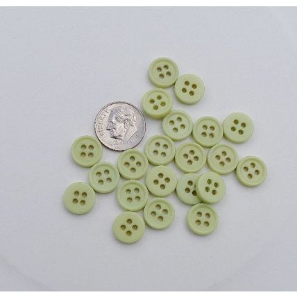 20 Light Green Shirt Buttons 11mm 1/2 Inch Resin 011