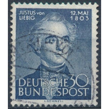 150th Birth Anniv of Liebig - West Germany 1953 - F H - MiNr 166