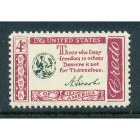 1143 4c Abraham Lincoln Credo Fine MNH MA0231