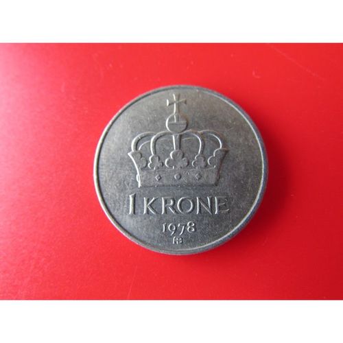 1978 NORWAY ONE KRONE - COIN - 2 FREE POST. AAK