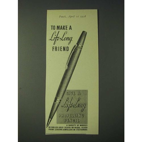 1958 Life-Long Pencil Ad - To make a life-long friend