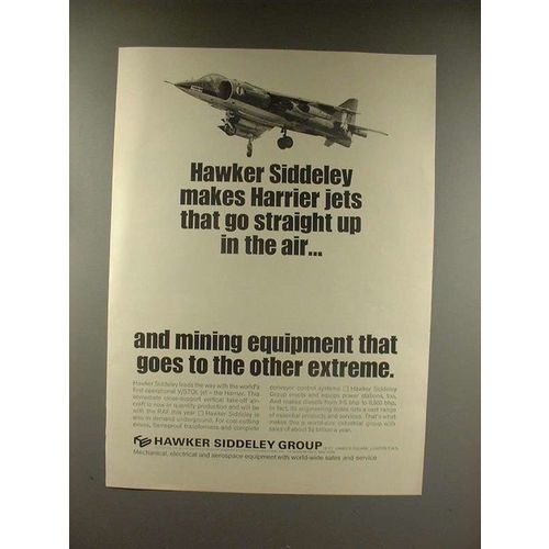 1968 Hawker Siddeley Harrier Jet Ad - Straight Up!