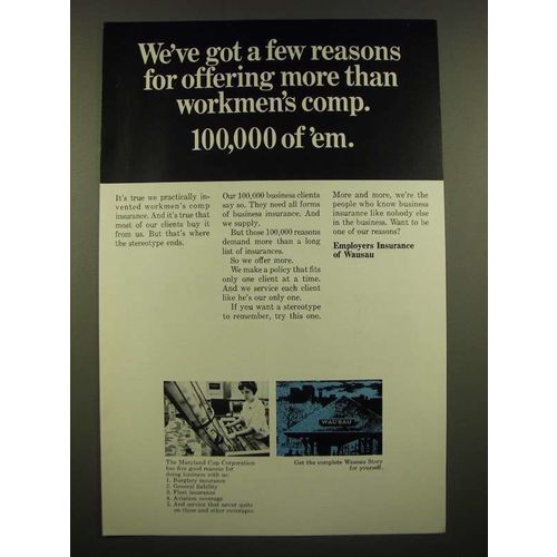 1968 Employers Insurance of Wausau Ad - Got a Few Reasons for Offering More