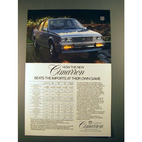 1981 Cadillac Cimarron Car Ad - Beats the Imports