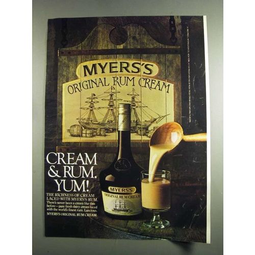 1984 Myers's Original Rum Cream Ad - Yum