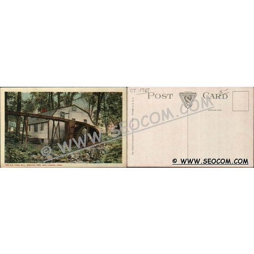 CT New London Postcard The Old Town Mill Erected 1650 ct_box4~1967