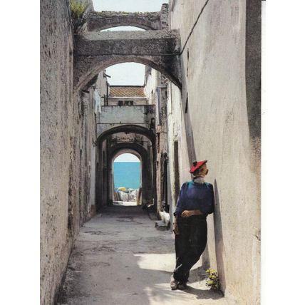 Riviera Ligure a typical lane Italy Postcard unused VGC
