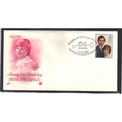 Art Craft Birthday of Princess Diana England Stamp (Cachet-U/A) CV42997