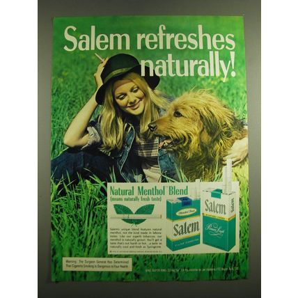 1972 Salem Cigarettes Advertisement - Salem refreshes naturally