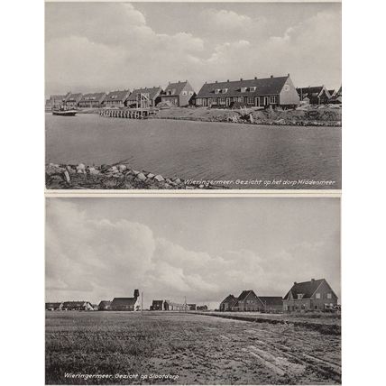 Middenmeer Wieringermeer 2x Dutch Real Photo Postcard s