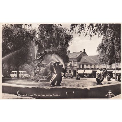 Halmstad Stora Torget Real Photo Swedish Postcard