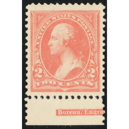 248, Mint XF NH GEM 2¢ With Imprint - PFC Certificate - Stuart Katz