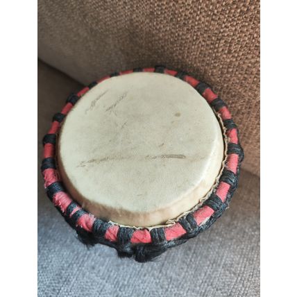 Genuine, Vintage, Wooden, Hand Crafted/Painted, Goat Skin, African Drum/Djembe